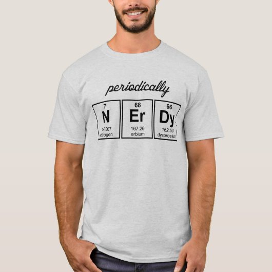 Periodiek Nerdy Element Symbolen T-shirt (Voorkant)