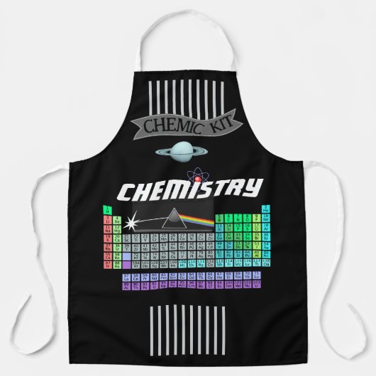 Periodiek overzicht van de chemiekit schort (Voorkant)