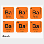 Periodiek overzicht van elementen (Barium) Vierkante Sticker (Vel)