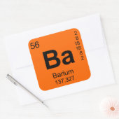 Periodiek overzicht van elementen (Barium) Vierkante Sticker (Envelop)