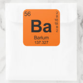 Periodiek overzicht van elementen (Barium) Vierkante Sticker (Tas)