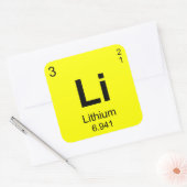 Periodiek overzicht van elementen (Lithium) Vierkante Sticker (Envelop)