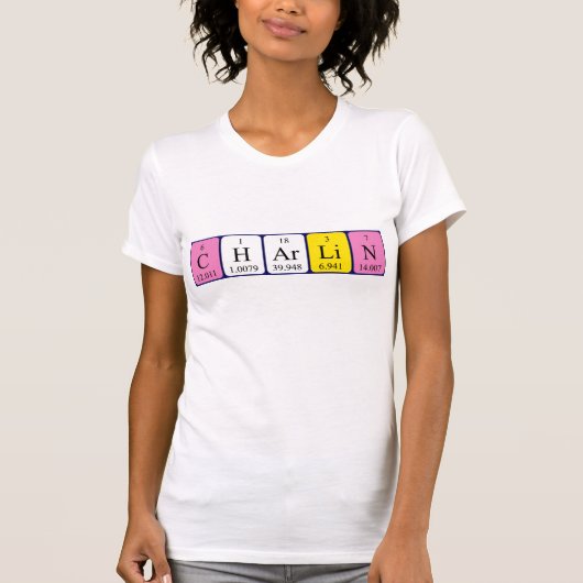 Periodiek shirt met Charlin-tabelnaam (Voorkant)