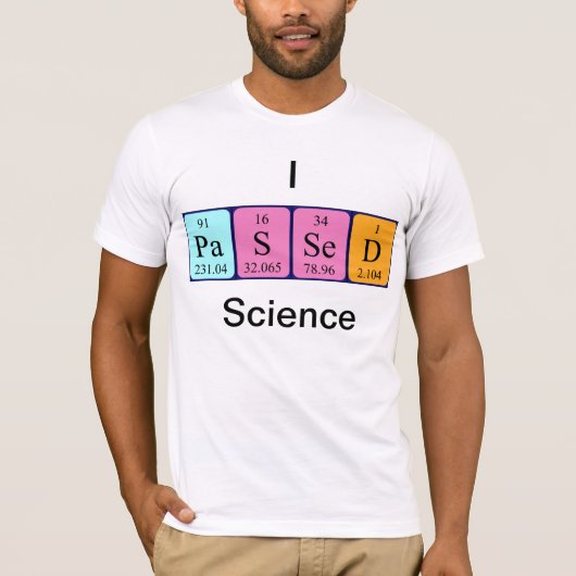 Periodiek shirt met wetenschappelijke gegevens (Voorkant)