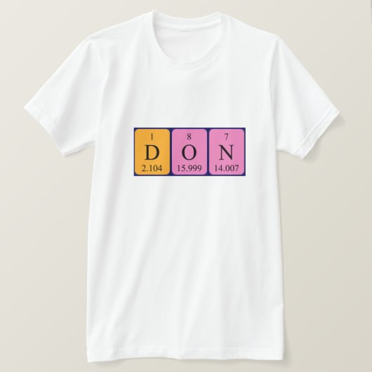 Periodiek shirt naam niet gebruiken (Design voorkant)