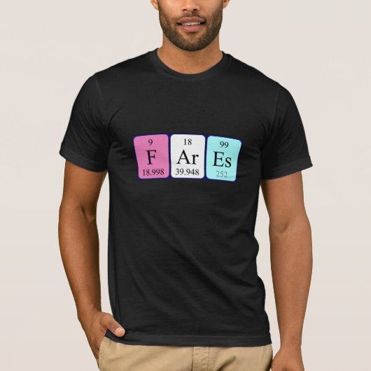 Periodiek shirt van de de naamlijst van tarieven (Voorkant)
