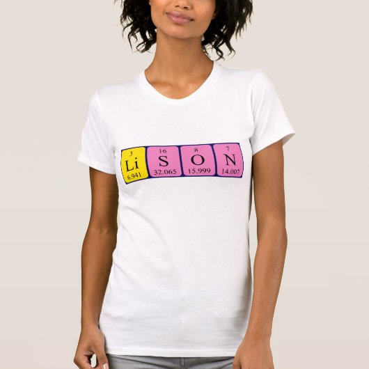 Periodiek shirt voor Lison tabelnaam (Voorkant)