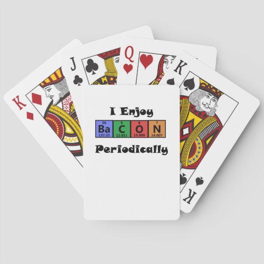 Periodiek Systeem Bacon Wetenschap Chemie Grappig Pokerkaarten (Achterkant)