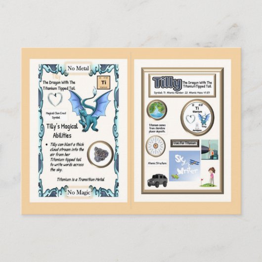 Periodiek Systeem Draak - Titanium Briefkaart (Voorkant)