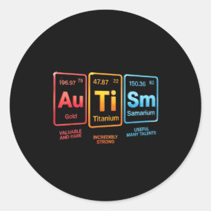 Periodiek Systeem Geïnspireerd Autisme Wetenschap  Ronde Sticker