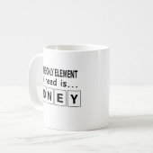 Periodiek Systeem Geld Element Grappig Koffiemok (Voorkant links)