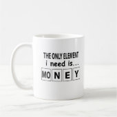 Periodiek Systeem Geld Element Grappig Koffiemok (Links)