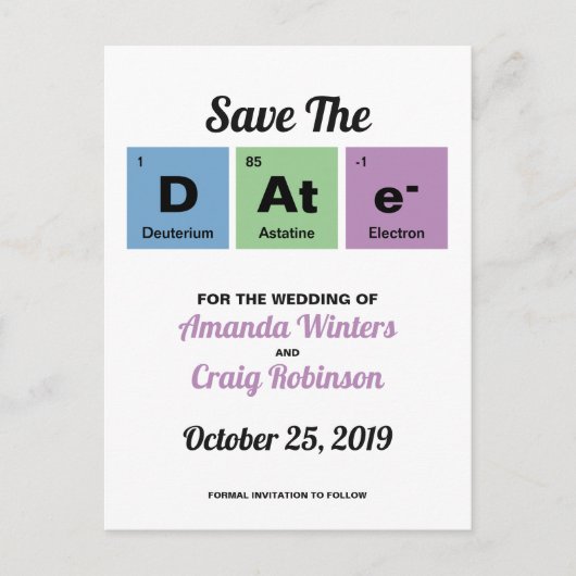 Periodiek Systeem van de Elementen Aankondigingskaart (Voorkant)