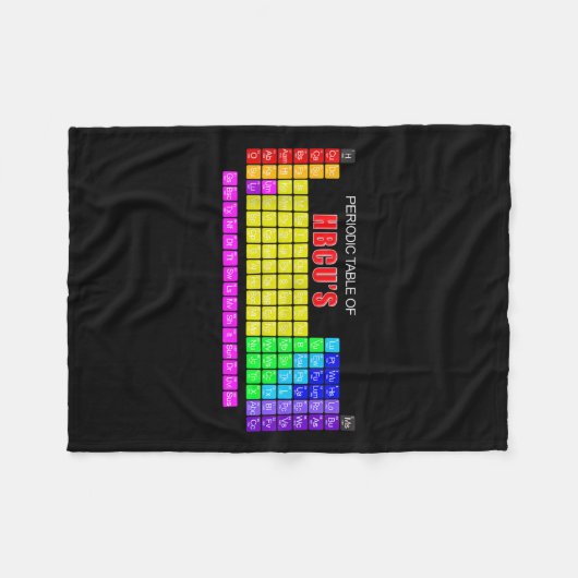 Periodiek systeem van HBCus Blerd Fleece Deken (Voorkant (Horizontaal))