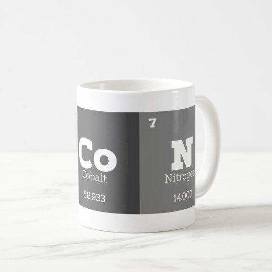 periodiek systeem voor chemische elementen van lev koffiemok (Voorkant rechts)