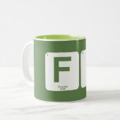 Periodiek systeem voor financiële onafhankelijkhei tweekleurige koffiemok (Voorkant links)