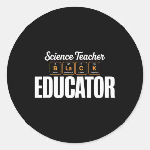 Periodiek Systeem Wetenschap Docent Opvoeder Zwart Ronde Sticker