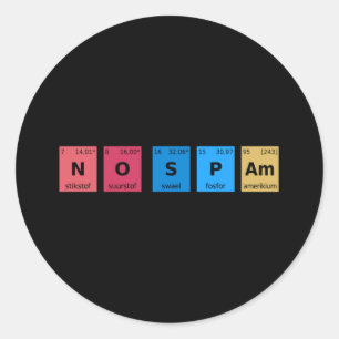 Periodiek Systeem Zonder Spam Ronde Sticker