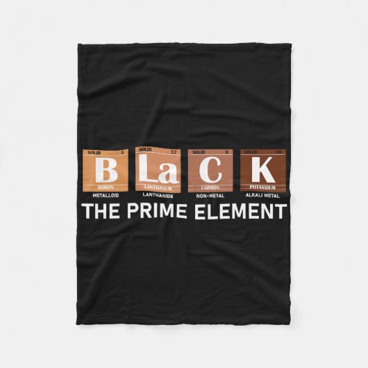 Periodiek Systeem Zwart Het Prime Element Fleece Deken (Voorkant)