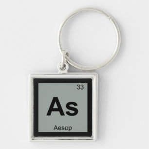 Periodiek tabelsymbool As - Aesop Fables Chemistry Sleutelhanger
