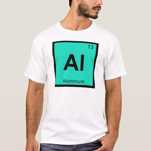 Periodiek tabelsymbool voor Al-Aluminium Chemistry T-shirt (Voorkant)