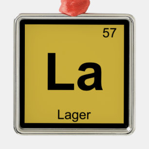 Periodiek tabelsymbool voor de chemie van de "La L Metalen Ornament