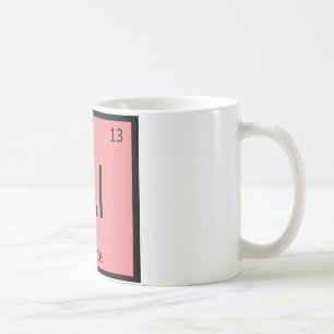 Periodiek tabelsymbool voor de chemische fase van  koffiemok