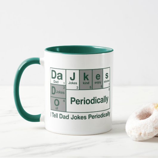 Periodiek Tafel Dad Jokes Mok (Met donut)