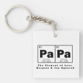Periodiek Tafel Element van PAPA, Gift voor papa Sleutelhanger (voorkant)