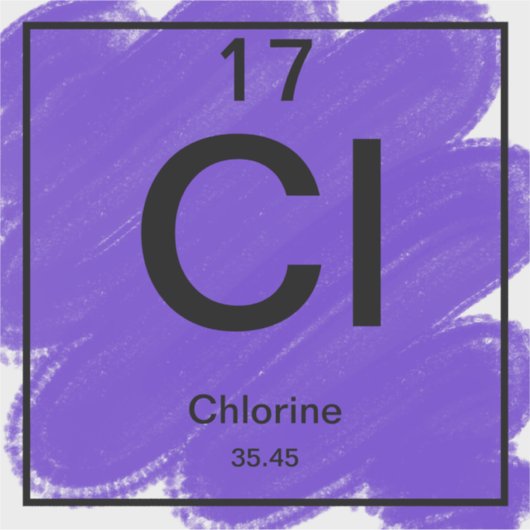 Periodiek Tafel Sticker - Chloor (Voorkant)