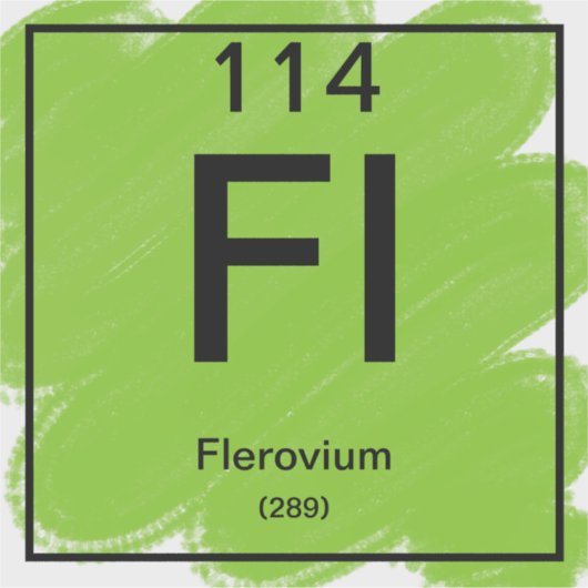 Periodiek Tafel Sticker - Flerovium (Voorkant)