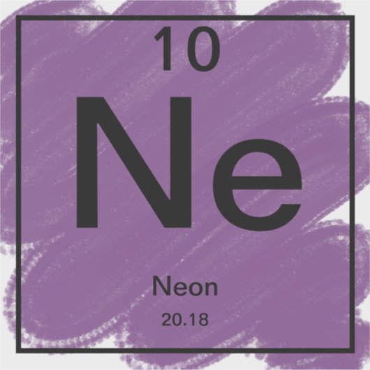 Periodiek Tafel Sticker - Neon (Voorkant)