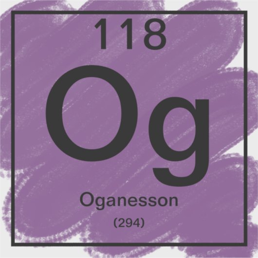 Periodiek Tafel Sticker - Oganesson (Voorkant)
