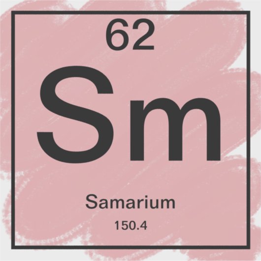 Periodiek Tafel Sticker - Samarium (Voorkant)