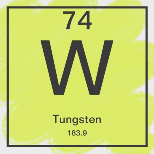 Periodiek Tafel Sticker - Tungsten (Voorkant)