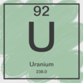 Periodiek Tafel Sticker - Uranium (Voorkant)