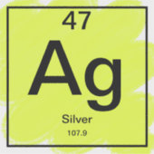 Periodiek Tafel Sticker - Zilver (Voorkant)