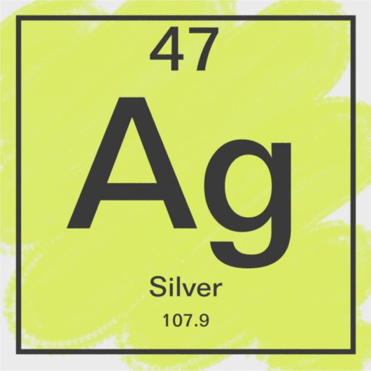 Periodiek Tafel Sticker - Zilver (Voorkant)