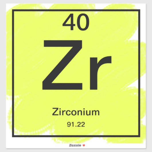 Periodiek Tafel Sticker - Zirkonium (Vel)