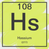 Periodiek Tafel Stickers - Hassium (Voorkant)