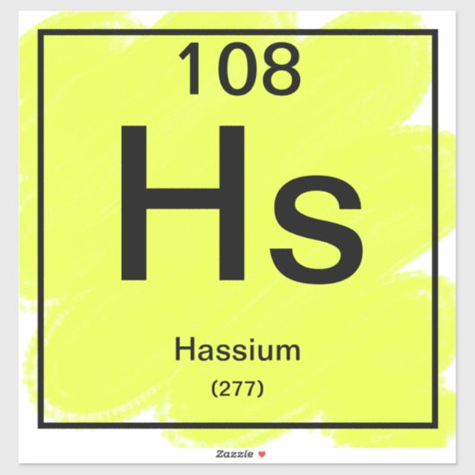 Periodiek Tafel Stickers - Hassium (Vel)