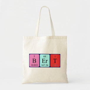 Periodieke Bert Naam canvas tas