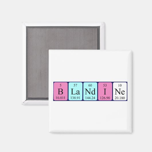 Periodieke Blandine naam magnet (Voorkant / Achterkant)
