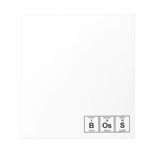 Periodieke BOs-tabel Notitieblok (Voorkant)