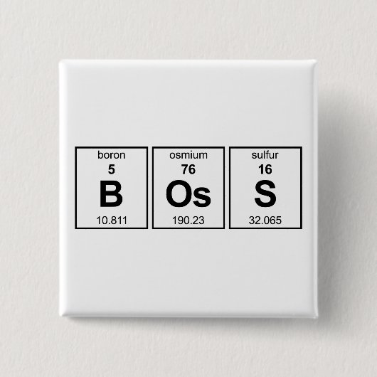Periodieke BOs-tabel Vierkante Button 5,1 Cm (Voorkant)
