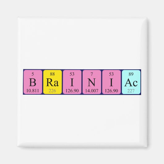 Periodieke brainiaknaam magnet (Voorkant)