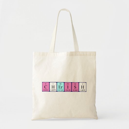 periodieke canvas tas van de Cherish table name (Voorkant)