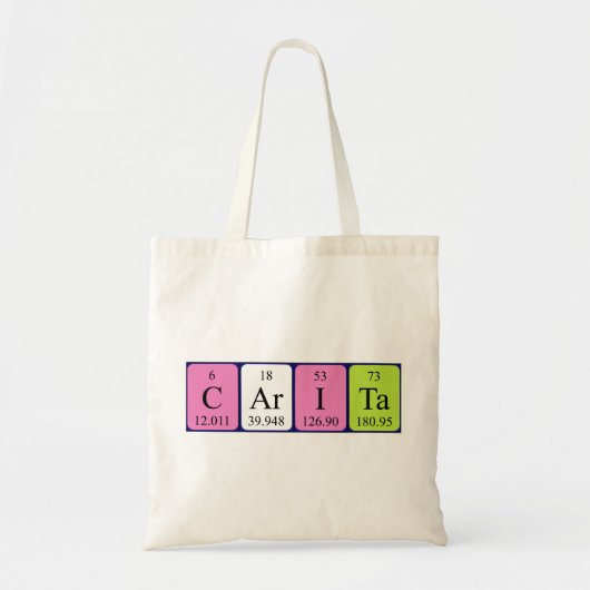 Periodieke Carita-naam canvas tas (Voorkant)