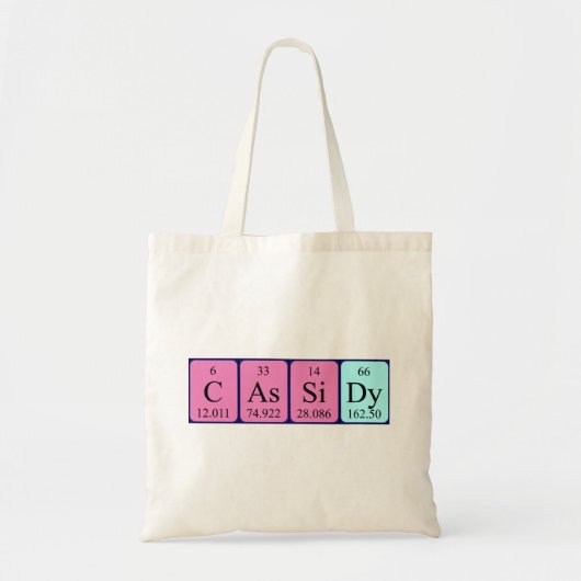 Periodieke Cassidy Name canvas tas (Voorkant)