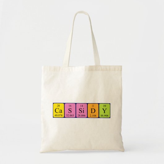 Periodieke Cassidy Name canvas tas (Voorkant)